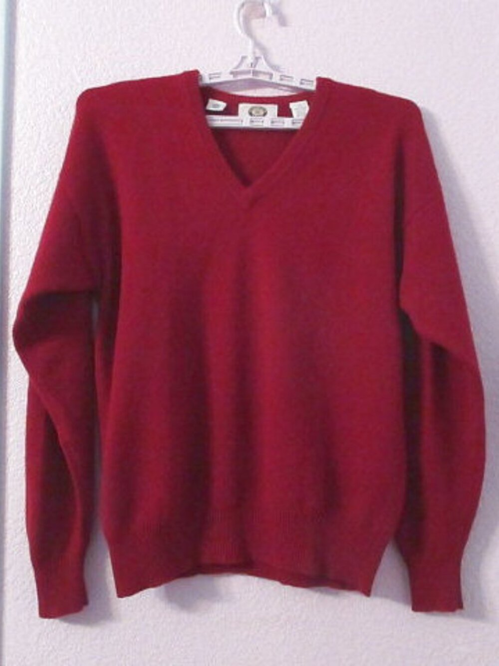 Vtg Harbour Club Lambswool Sweater Mens L Red Knit Pullover Old Money Preppy